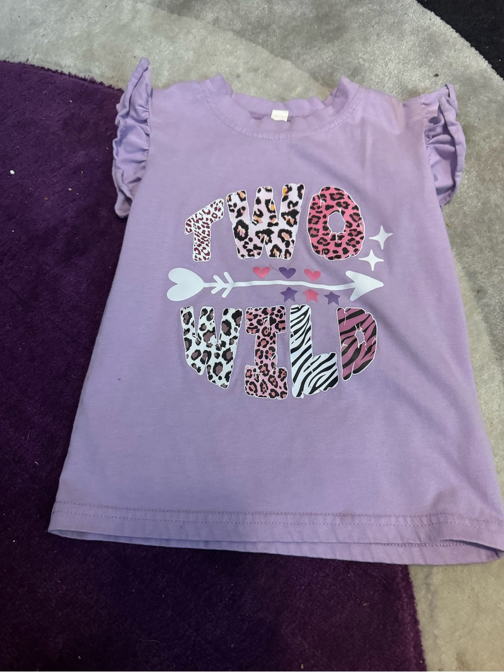 Lilac "Two Wild" Graphic Tee for Kids